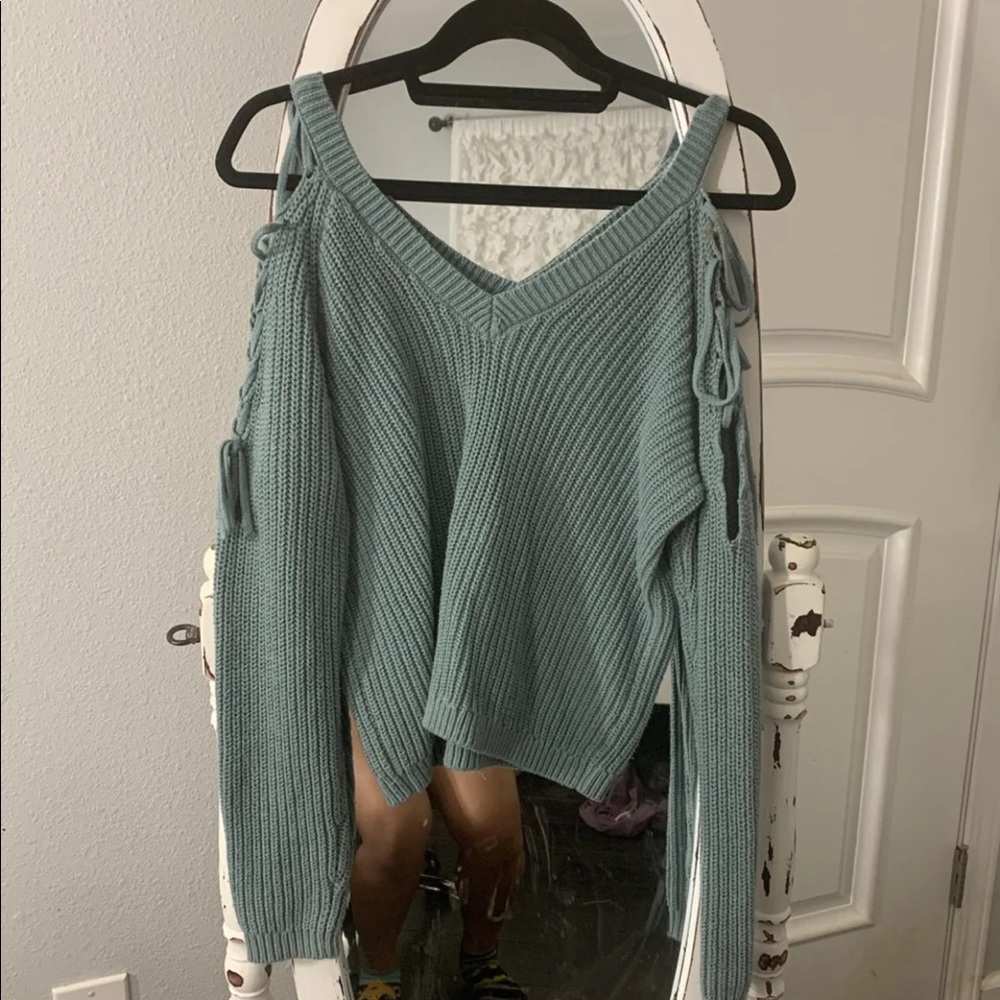 Open shoulder sweater